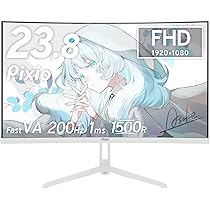 Amazon.co.jp: Pixio PXC248 Wave White ゲーミングモニター 白